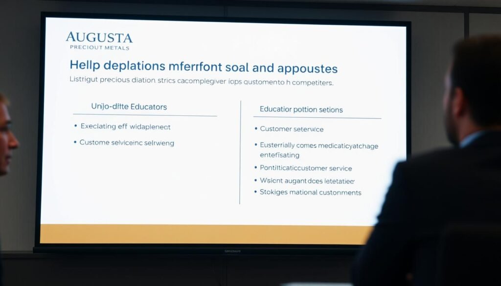 Augusta Precious Metals unique selling points highlighted in a presentation Augusta Precious Metals unique selling points highlighted in a presentation