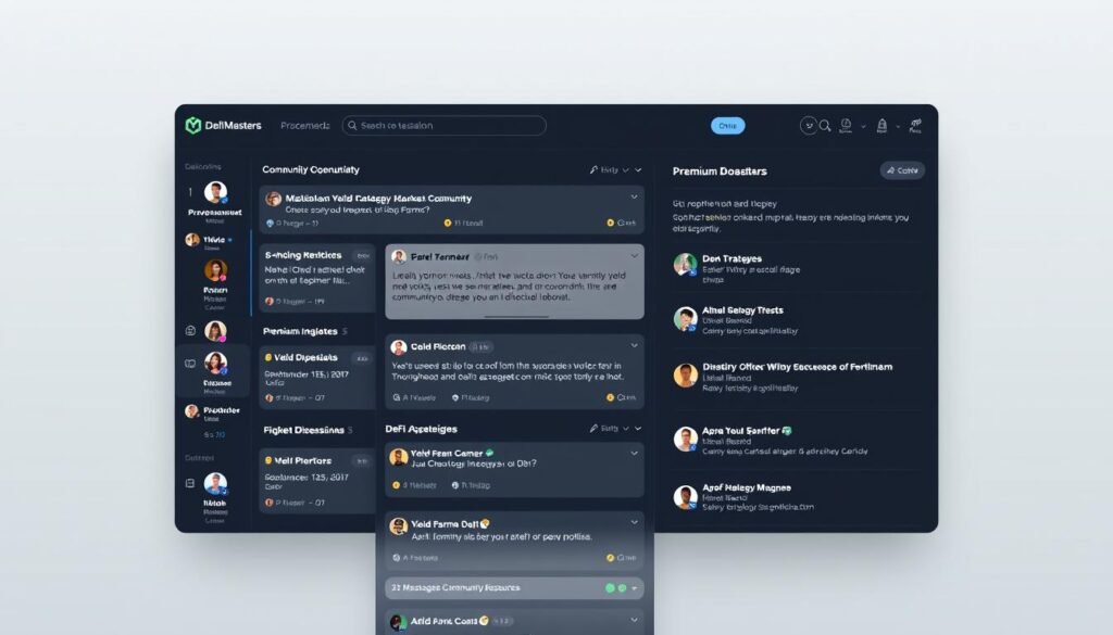 Decentralized Masters community discussion showing members sharing insights about DeFi strategies Decentralized Masters community discussion showing members sharing insights about DeFi strategies