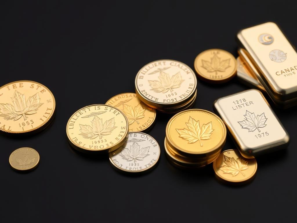 Gold and silver coins and bars arranged for an IRA investment Gold and silver coins and bars arranged for an IRA investment
