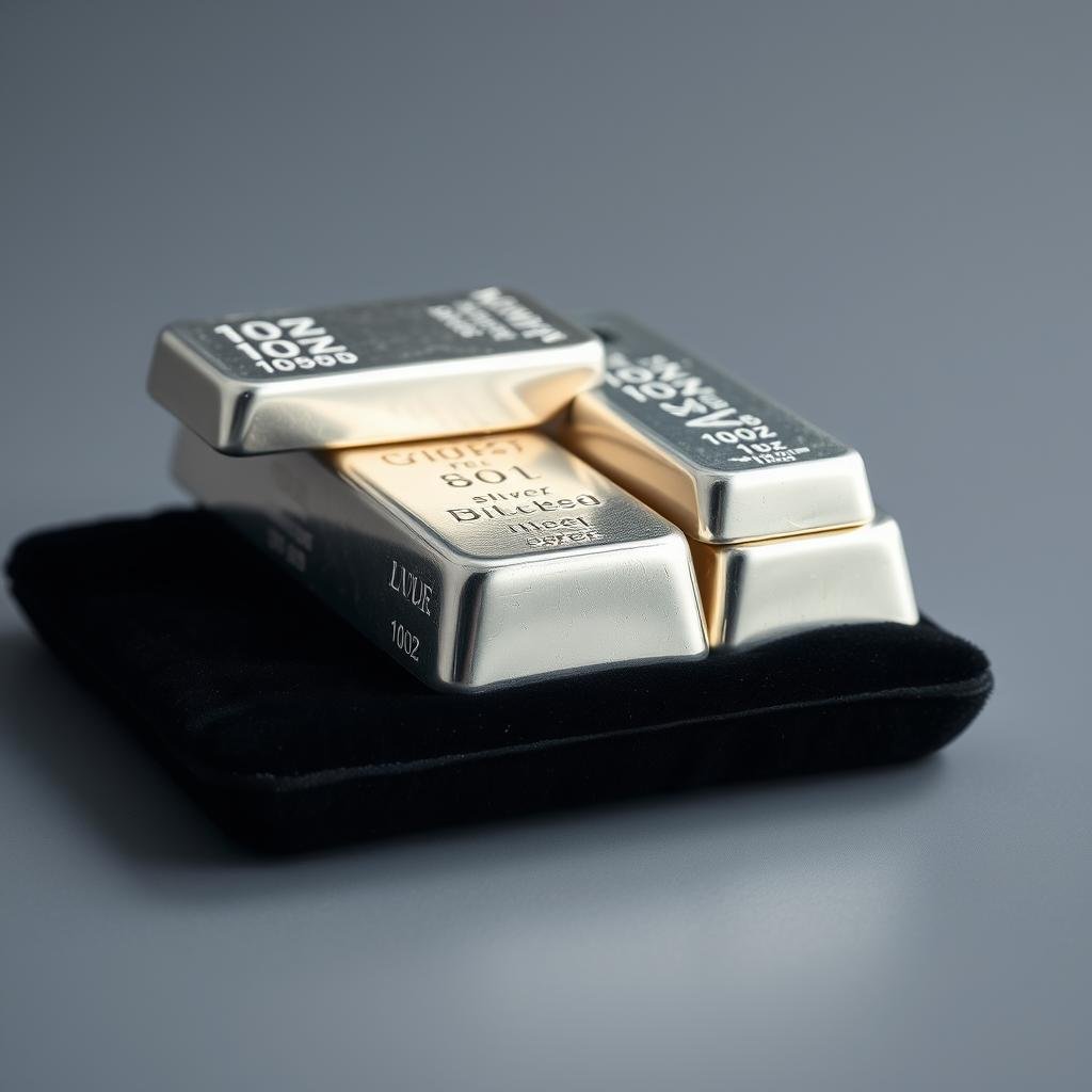 Silver bars of various sizes Silver bars of various sizes