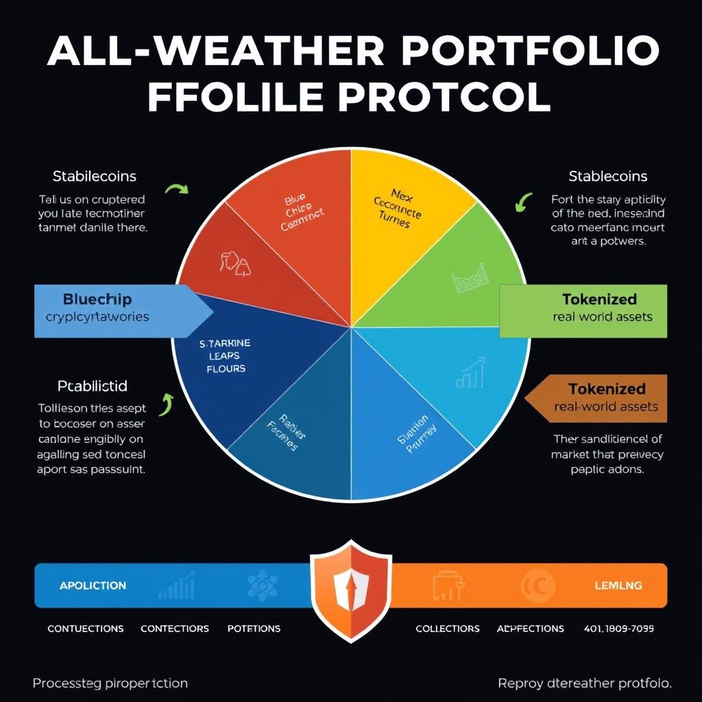 Visual representation of the All-Weather Portfolio Protocol showing diversified asset allocation across different market conditions Visual representation of the All-Weather Portfolio Protocol showing diversified asset allocation across different market conditions