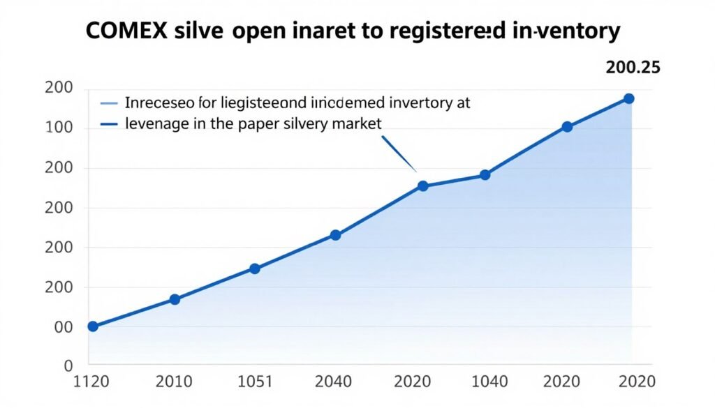 Chart showing the ratio of paper silver claims to physical backing