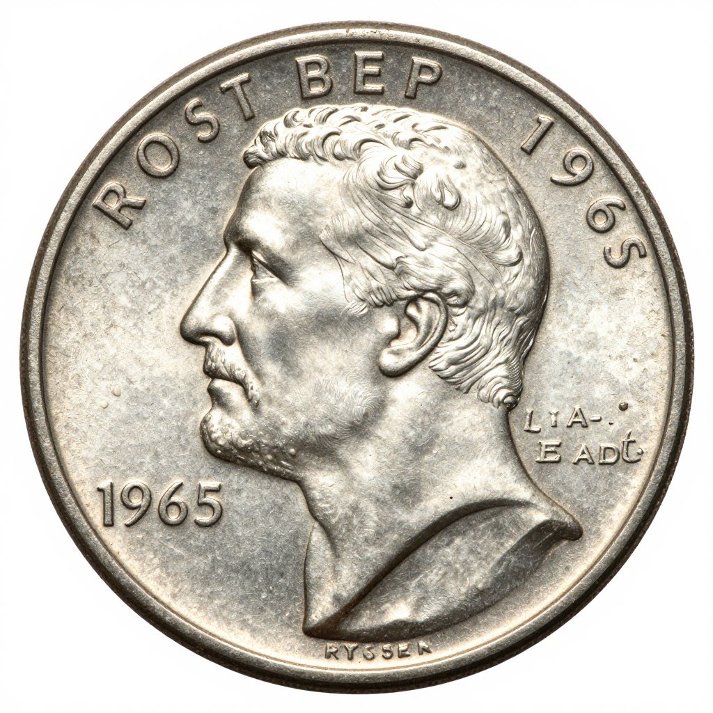 Close-up of pre-1965 silver dime showing mint date and composition details