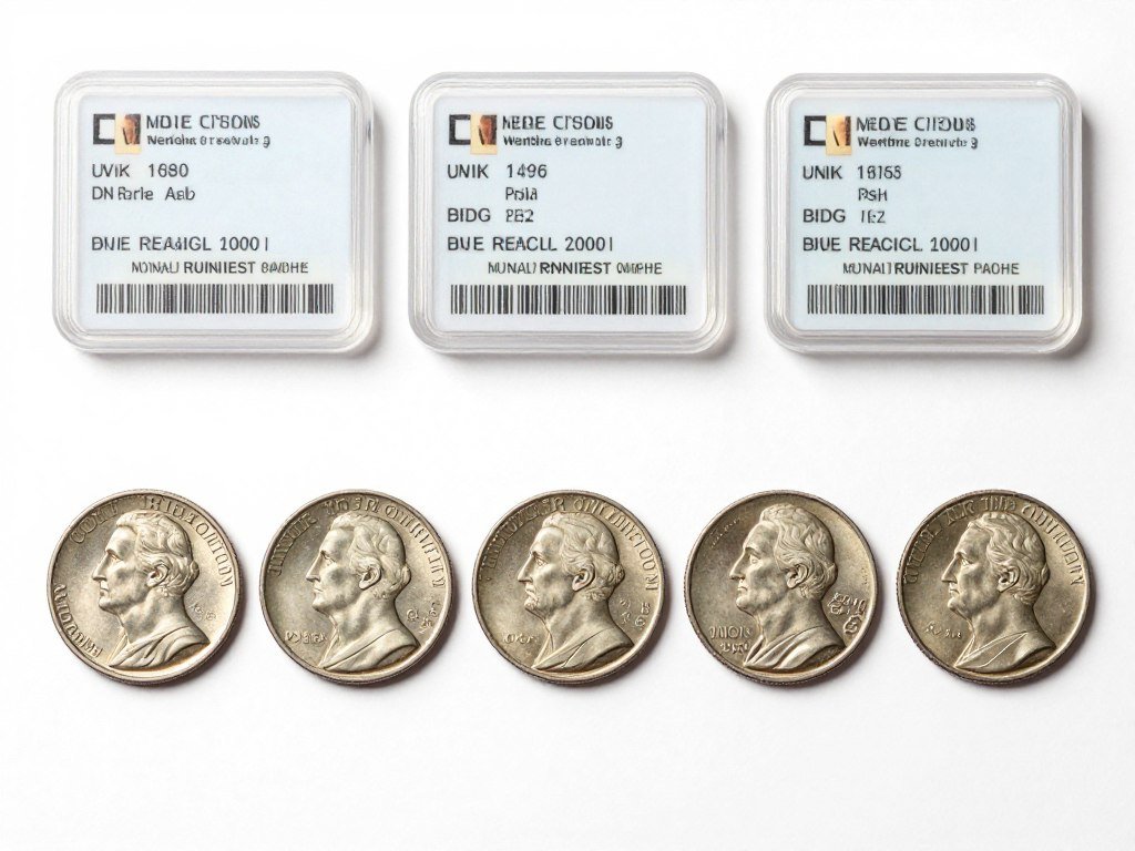 Comparison of silver coin conditions from pristine to heavily worn