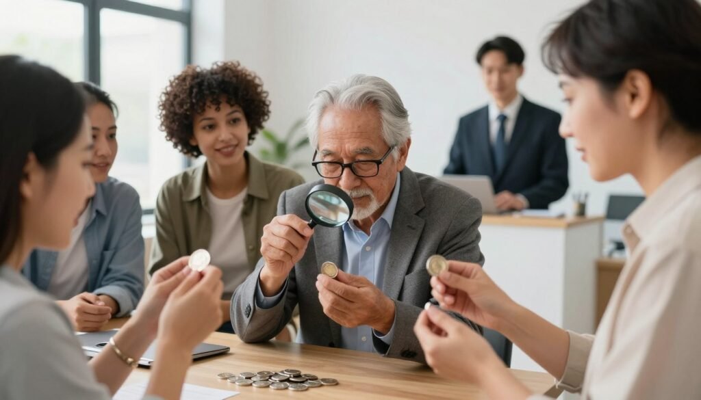 Diverse group of silver coin buyers including investors, collectors, and dealers