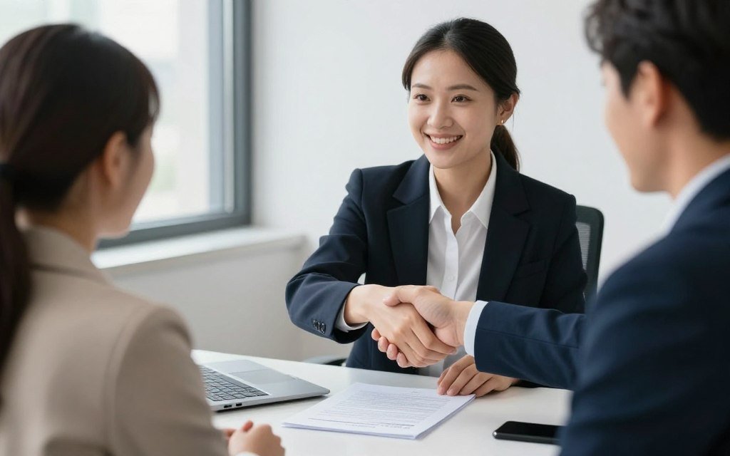 Professional handshake between dealer and customer finalizing silver coin transaction