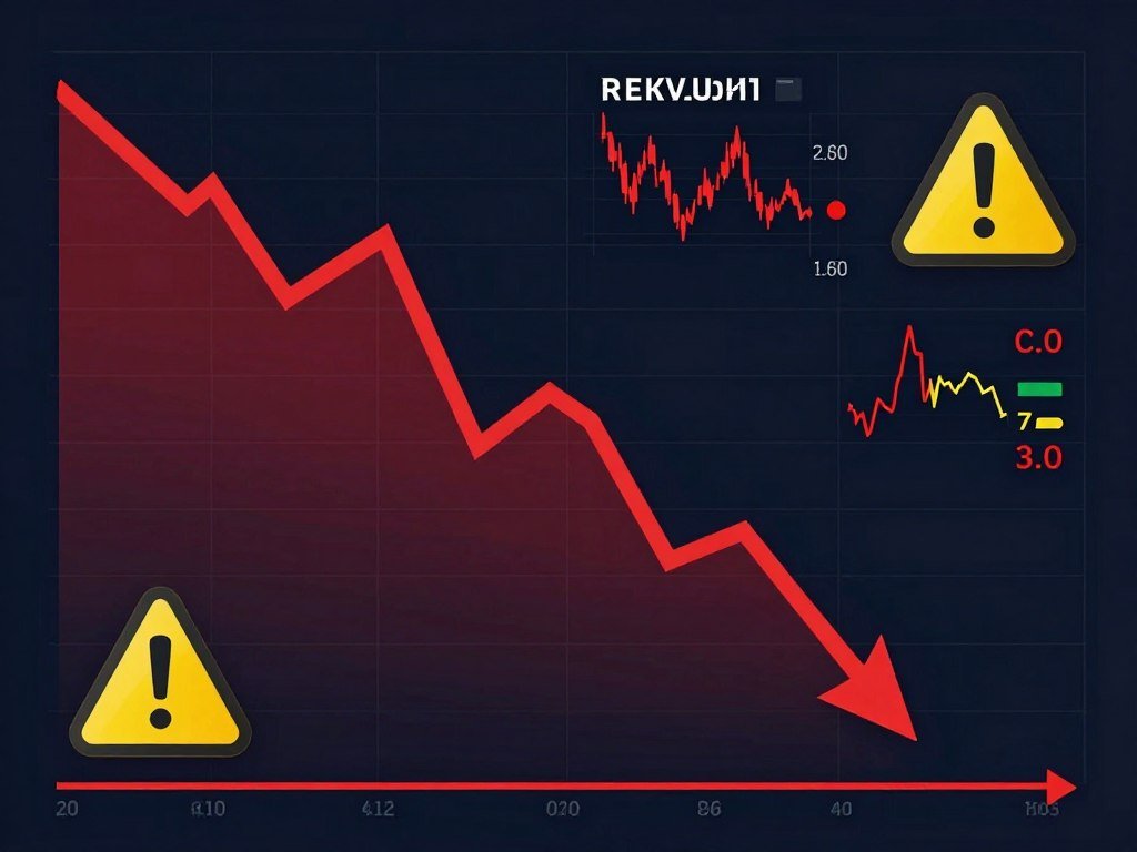 Risk warning symbols and cryptocurrency price volatility charts