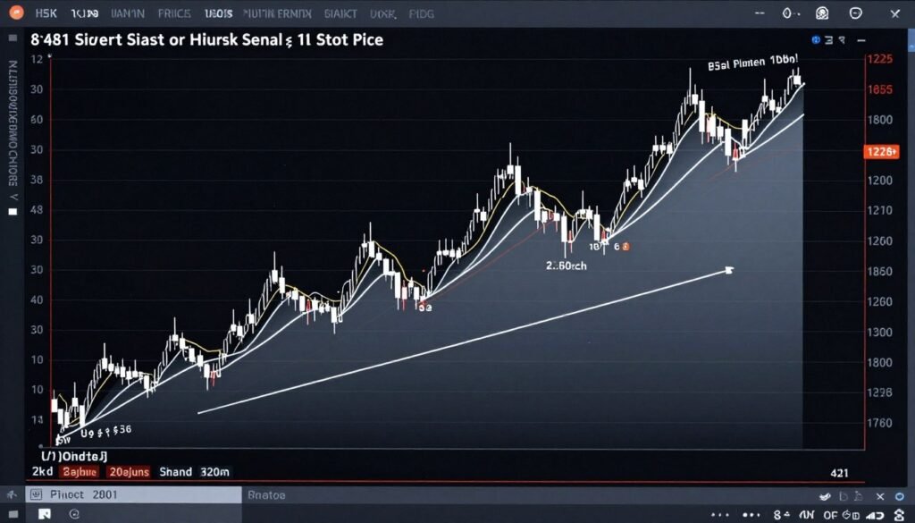 Silver price chart showing historical trends and market timing